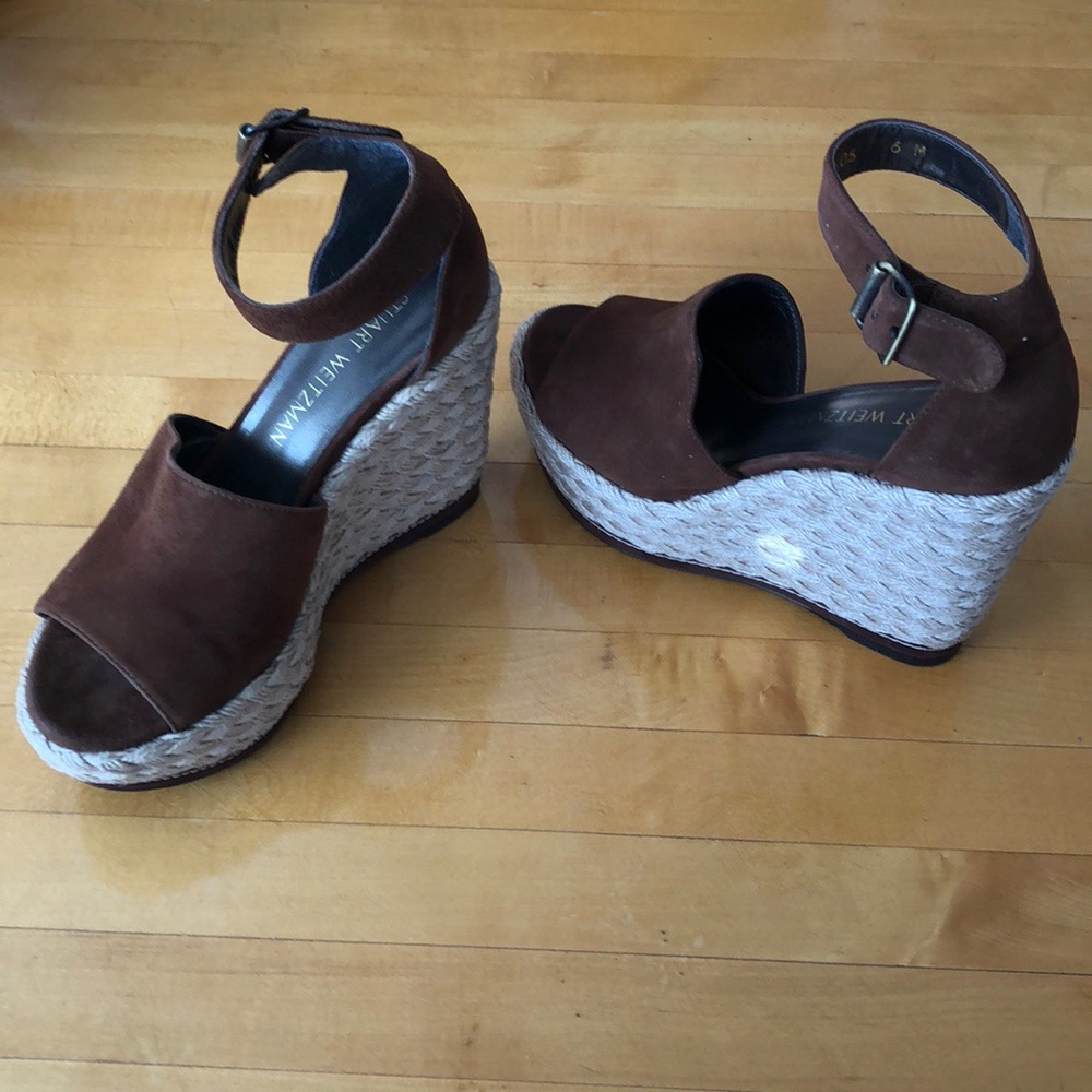 Stuart Weitzman Soho Suede Espadrilles in Walnut - Picture 2 of 8